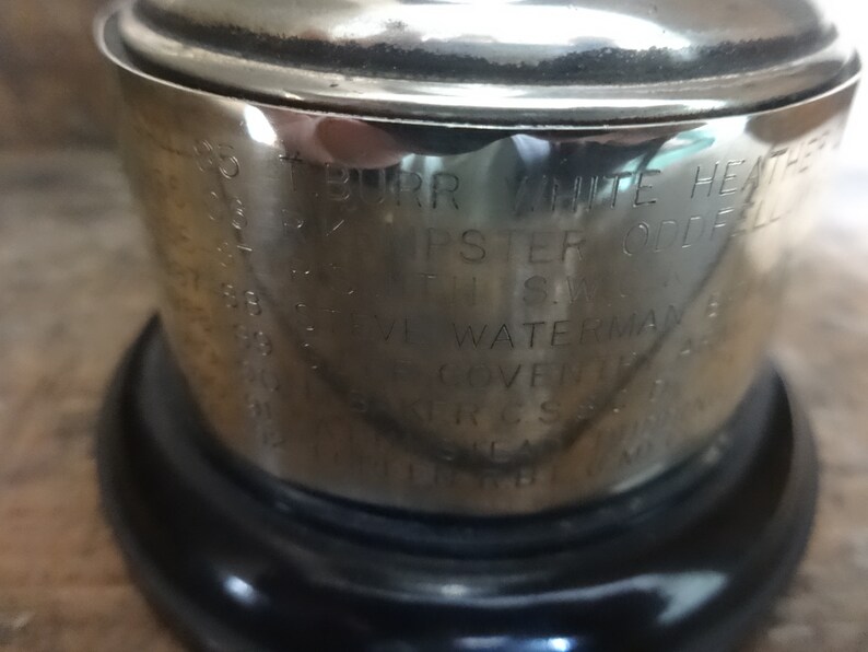 Vintage English large silver plated trophy cup award The Jill Hart Cup Darts Holder circa 1970/'s English Shop