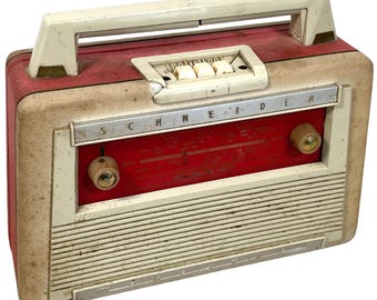 Vintage Schneider Red Cased Radio Prop Only circa 1950-60's / EVE