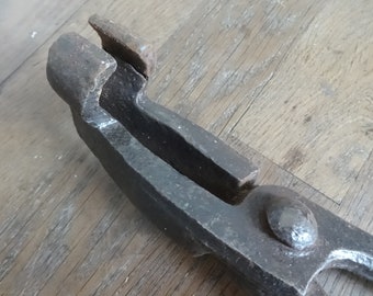 Antique French Extra Large Metal Tongs Pliers Pincers Tool Ironsmith Blacksmith Smith Smithy Forge Tools Industrial c1900's / English Shop