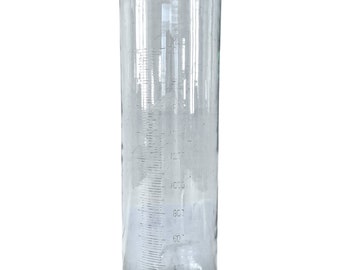 Vintage French Large Glass 2000ml Measuring Test Tube Vase Containers Jar Science Measuring circa 1950-60's / EVE