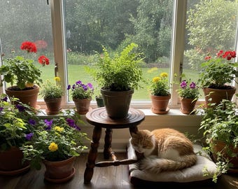 Vintage Stand French Stool Tripod Leg Bullseye Seat Wooden Small Table Plant Stand Plinth Tabouret c1960-70's / EVE