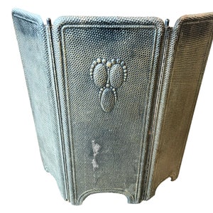 Pare-feu pliant vintage français, grand format, écran de protection contre le feu, déflecteur, décoration pour cheminée à foyer ouvert, circa 1970-80 / EVE