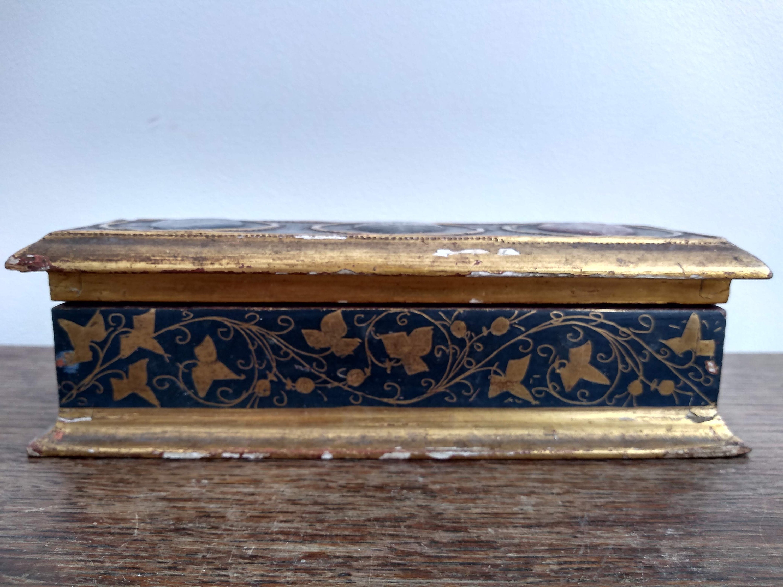 Vintage French Wooden Wood Stamp Box Dispenser with lid Etsy