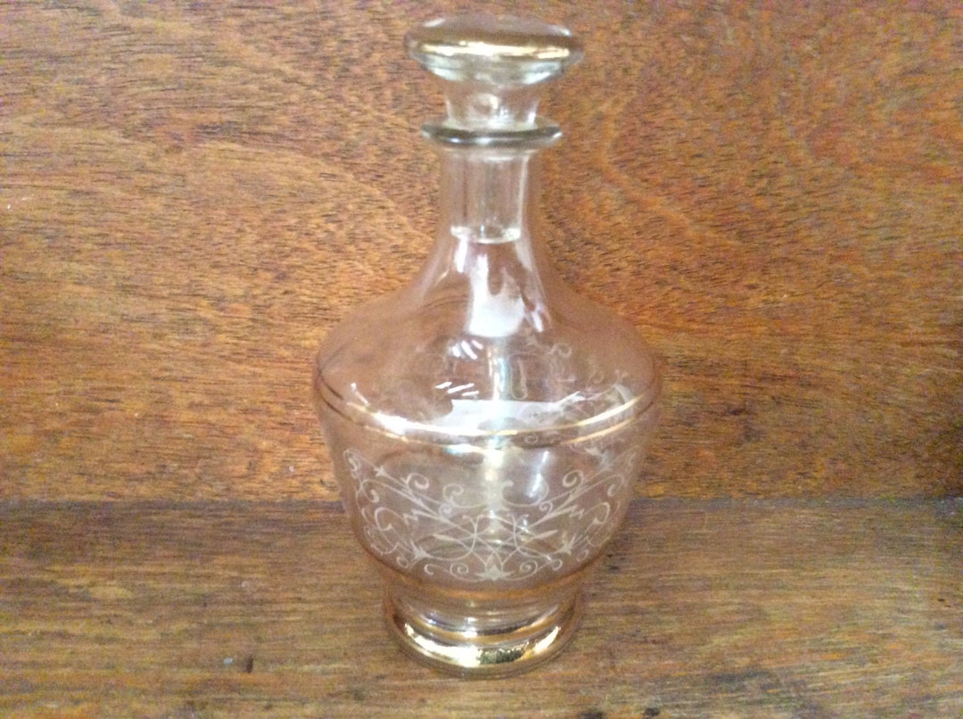 Carafe à spiritueux vintage en verre français avec décoration Etsy France