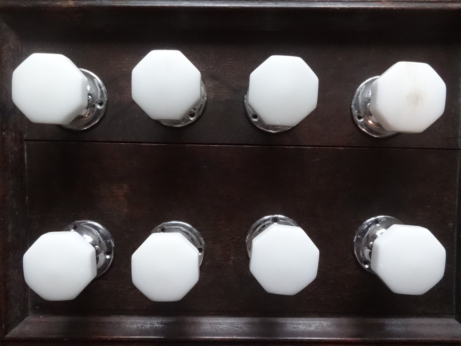 Vintage English Wilbec White Plastic Metal Door Knobs Handles Handle …