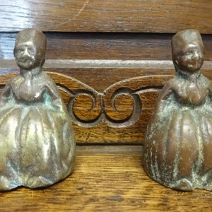 Vintage Brass Lady Ladies Hats Caps Pair Ornament Figurine Sculpture Statue circa 1950&#39;s / EVE of Europe