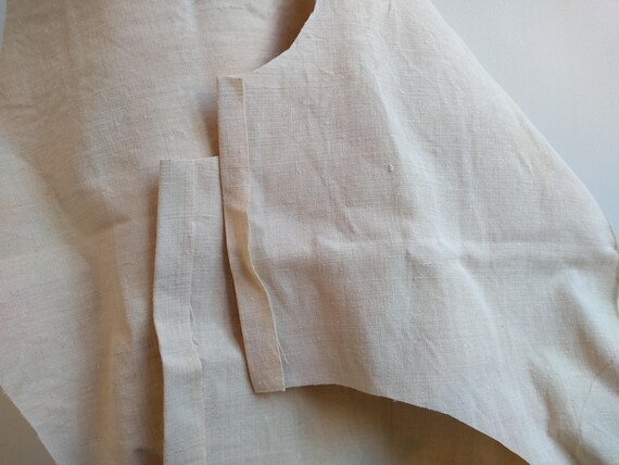 Antique French Unfinished Linen Hemp Night Shirt … - image 7