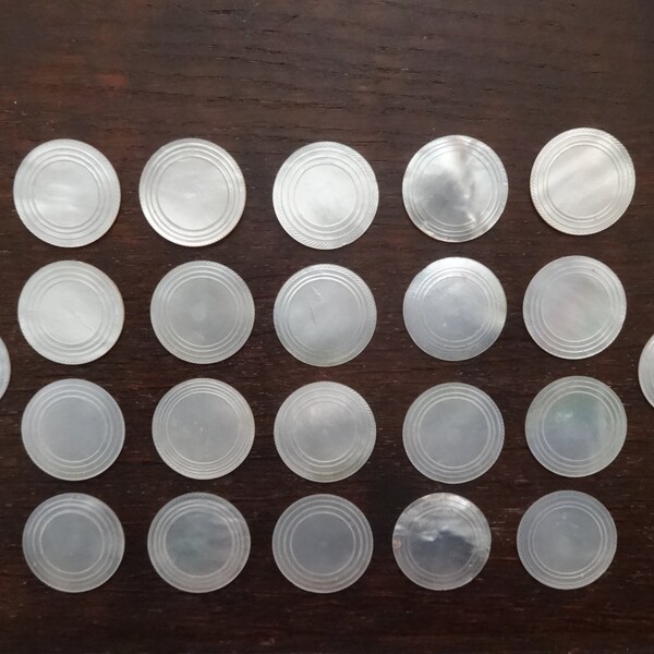 Antique Chinese Mother of Pearl Gaming Chips Etsy