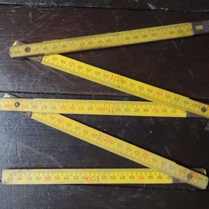 Vintage Französisch 1 Meter Lineal Skala Maß Zollstock Meterstab Faltbar Folding circa 1960-70 / EVE of Europe