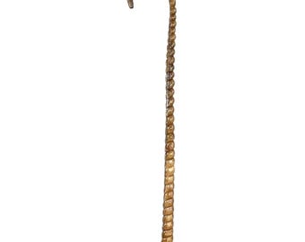 Vintage French Beef Tendon Metal Heavy Walking Stick Hammer Aid Souvenir Decorative Hiking Gift circa 1960's / EVE