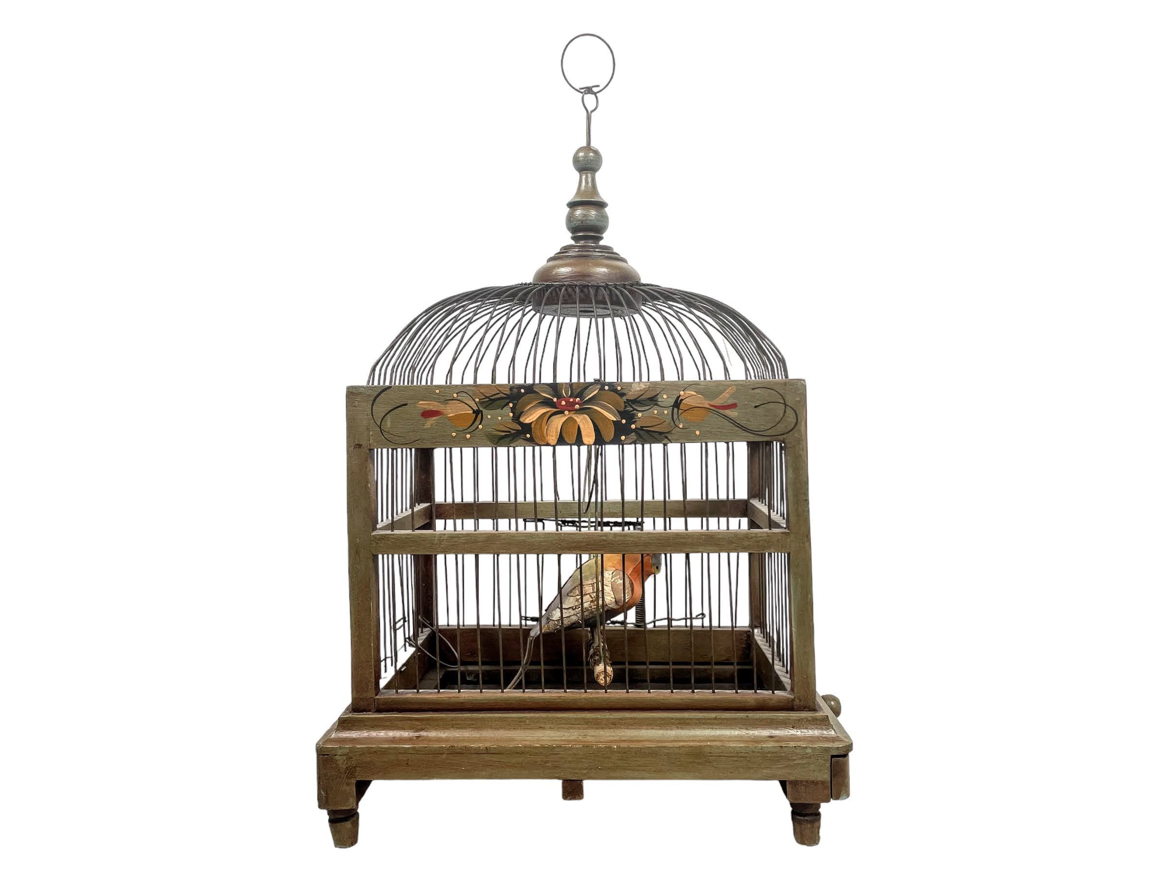 Hendryx Brass Bird Cage and Floor Stand With Feeders and Swing -  Israel