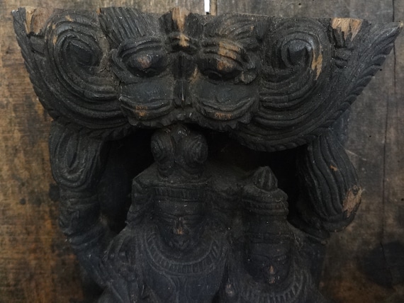 ヴィンテージ 東南アジア 女神像 彫刻 アート 木製 木製装飾 1900-1920