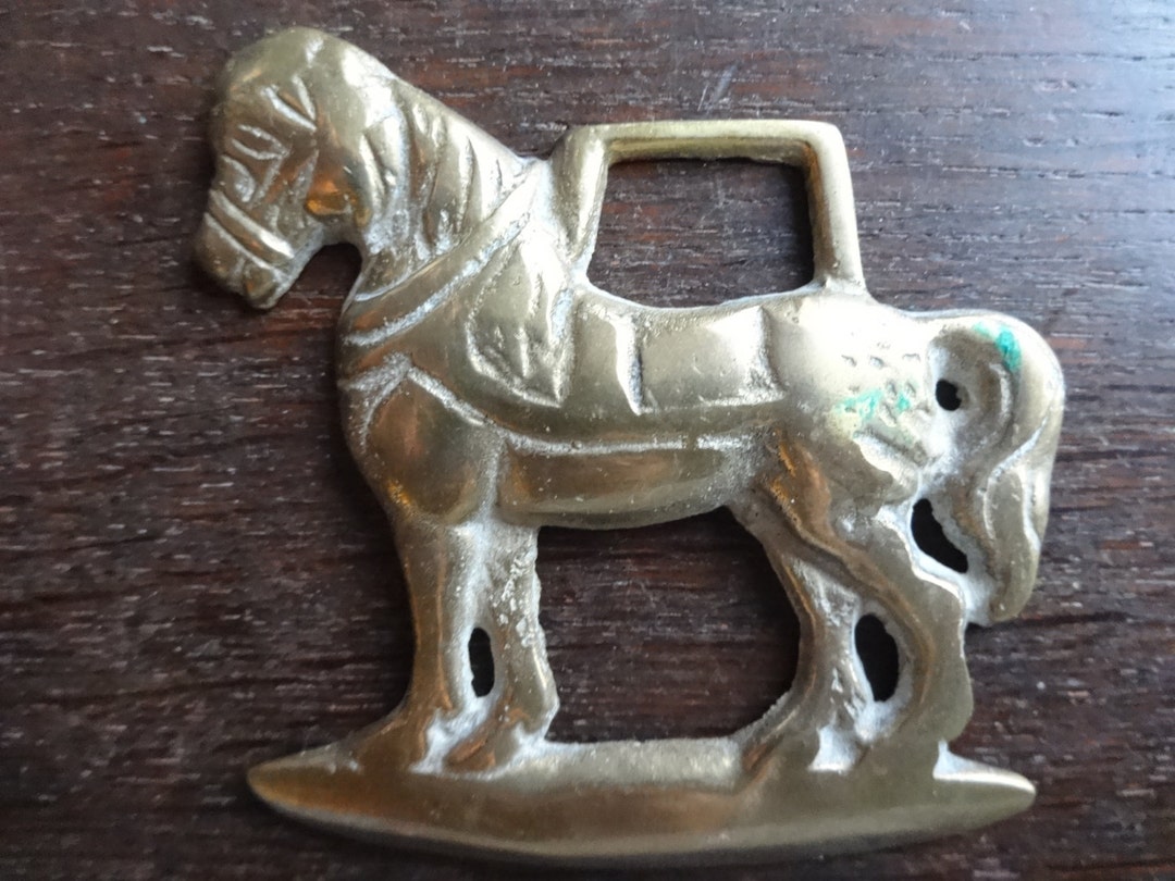 Vintage English Head Horse Brass Tack Martingale Hanging - Etsy