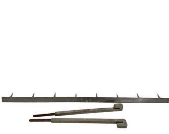 Vintage French Metal Stainless Steel Wall Hanging Kitchen Rack Hooks With Ceiling Hanger Display Tools Butcher Commercial c1980-90's / EVE