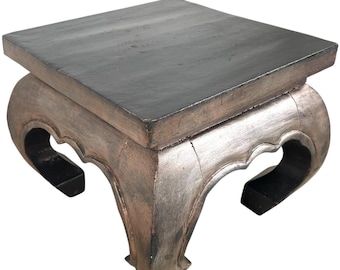 Vintage Asian Small Opium Table Heavy Stand Step Stool Plinth Wooden Chair Seat Flower Pot Display Ornate Substantial Tabouret c1980's / EVE