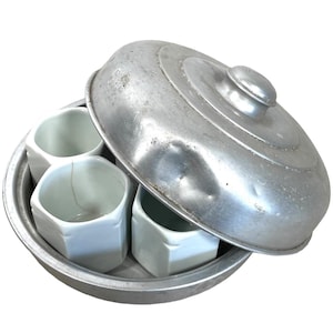 Vintage French Yalacta Aluminium Yoghurt Making Parts Incomplete Set c1950-60's / EVE