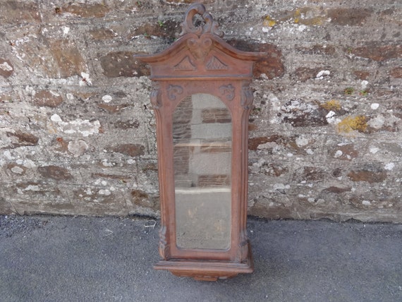 Antique French Wall Mounted Display Cabinet Case Glass Fronted Etsy