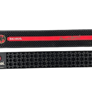 Vintage French Bacardi Rubber Bar Runner Drainer Drain Glass Stand Display Decor Pub c1990-00s / EVE