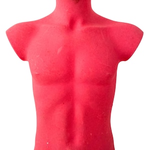 Vintage French Pink Male Torso Mannequin plastic lifesize dummy wallhanging floor standing shirt display circa 1980-90&#39;s / EVE