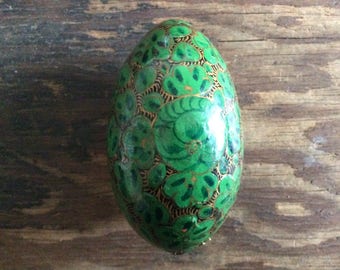 Vintage Eastern European Hand Painted Wooden Egg Decorative Ornament Easter Gift Art circa 1960-70's / EVE of Europe