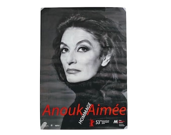 Affiche allemande vintage Anouk Aimee Hommage Film Museum Berlin Hommage Show affiche impression photo promotion des années 1990 / EVE of Europe