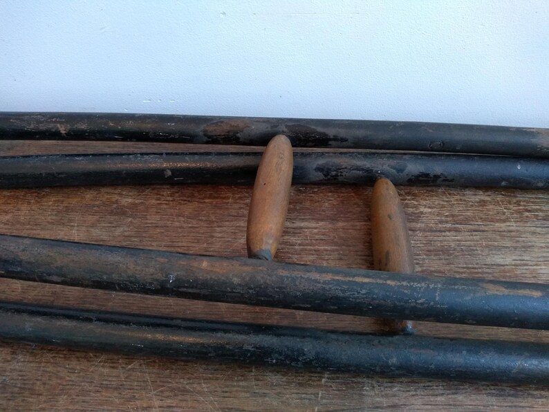 Vintage French Crutches Walking Aid Wooden Wood Prop Costume Etsy