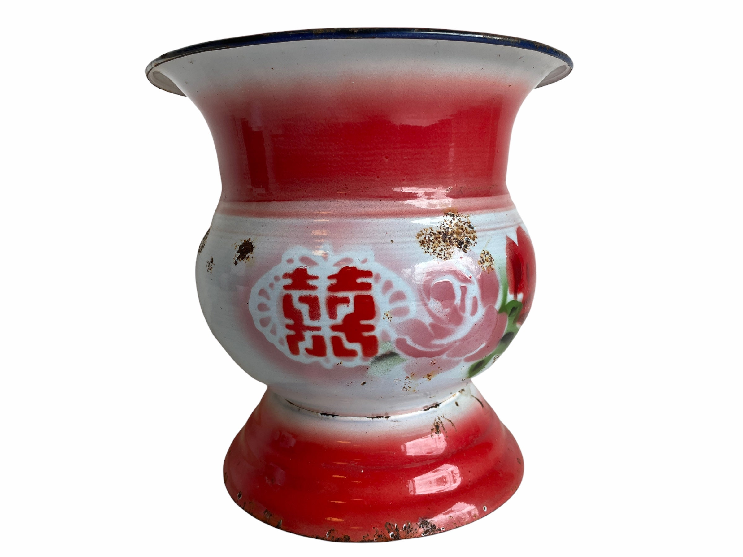 tobacco spit pottery Vintage Art Studio Vase Raku Glaze, Style, Rustic Modern Home Decor Please Note Vintage Chinese Tobacco Spit Spittoon