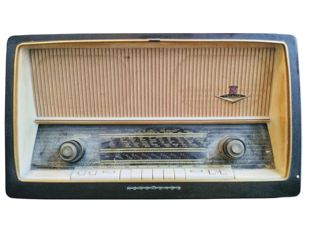 Vintage West German Large Valve Radio Nordmende Wooden Cased Case Speaker Movie Prop Project Display Period Piece c1940-50's / EVE of Europe
