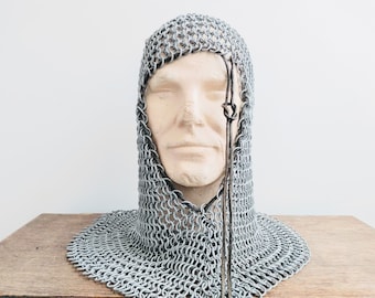 Vintage French Theater Reproduction Medieval Chainmail Helmet Clothes Armour Outfit Prop Re-enactment Display c1980-90's / EVE of Europe