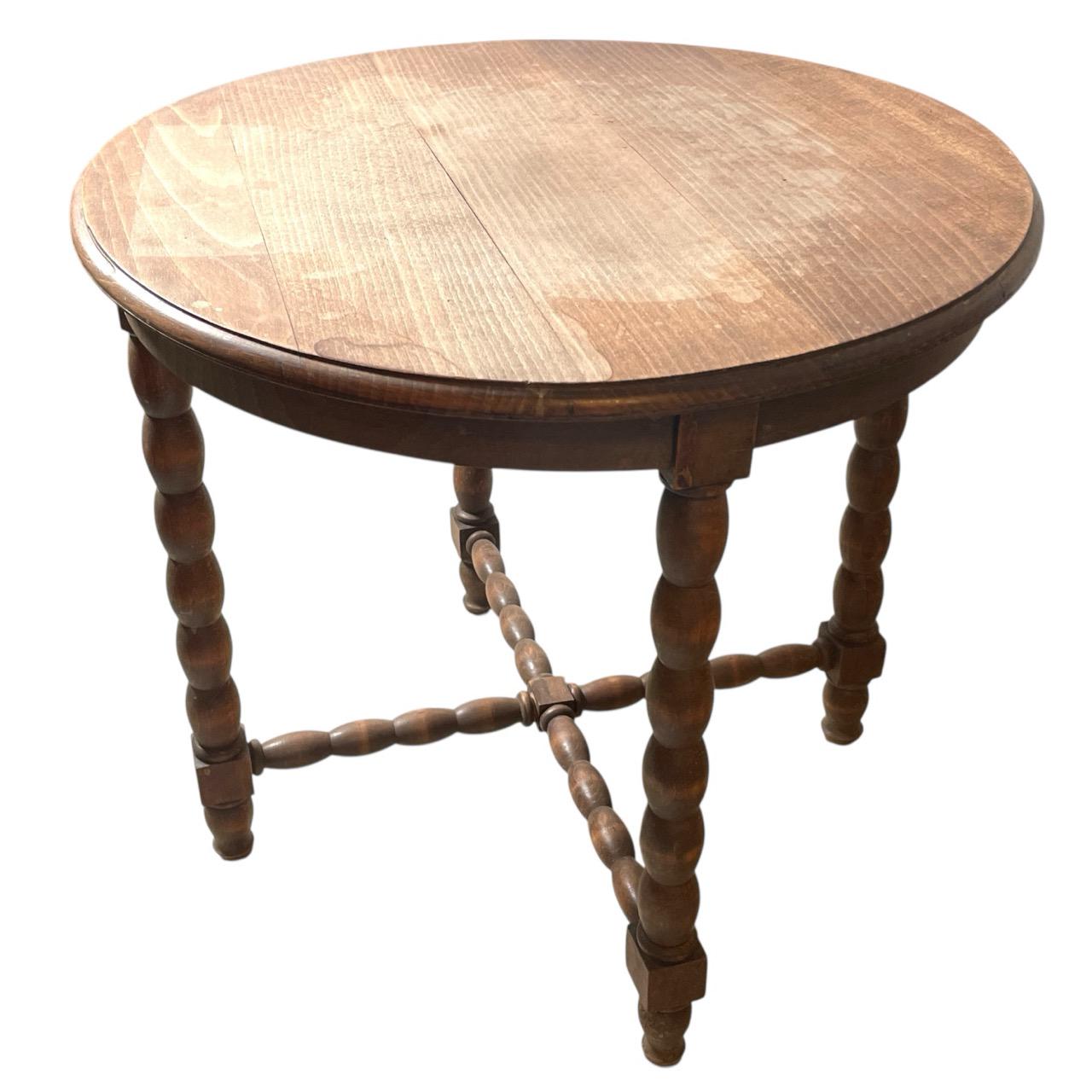 Antique French Paris Bobbin Leg Circular Table Round Rest Stand
