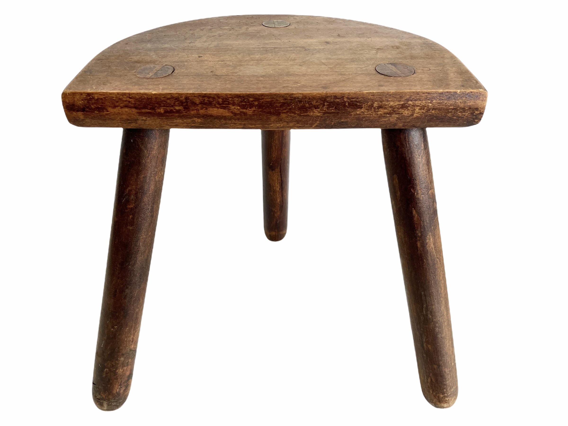 vintage français bois traire tabouret chaise siège cuisine table ferme d en forme de plante repose pied socle c1960-70's/eve