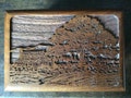 Vintage American walnut wood address reference card box filing cabinet file circa 1970's / EVE of Europe