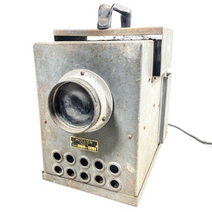 Vintage French Mollier Paris Spotlight Spot Light Theatre Stage Light Metal Electric Lamp Light circa 1950-60&#39;s / EVE