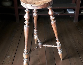Table Antique Pedestal French Plant Stand Plinth Wooden Flower Pot Ornament Display Prop Design Tabouret Furniture c1920's / EVE