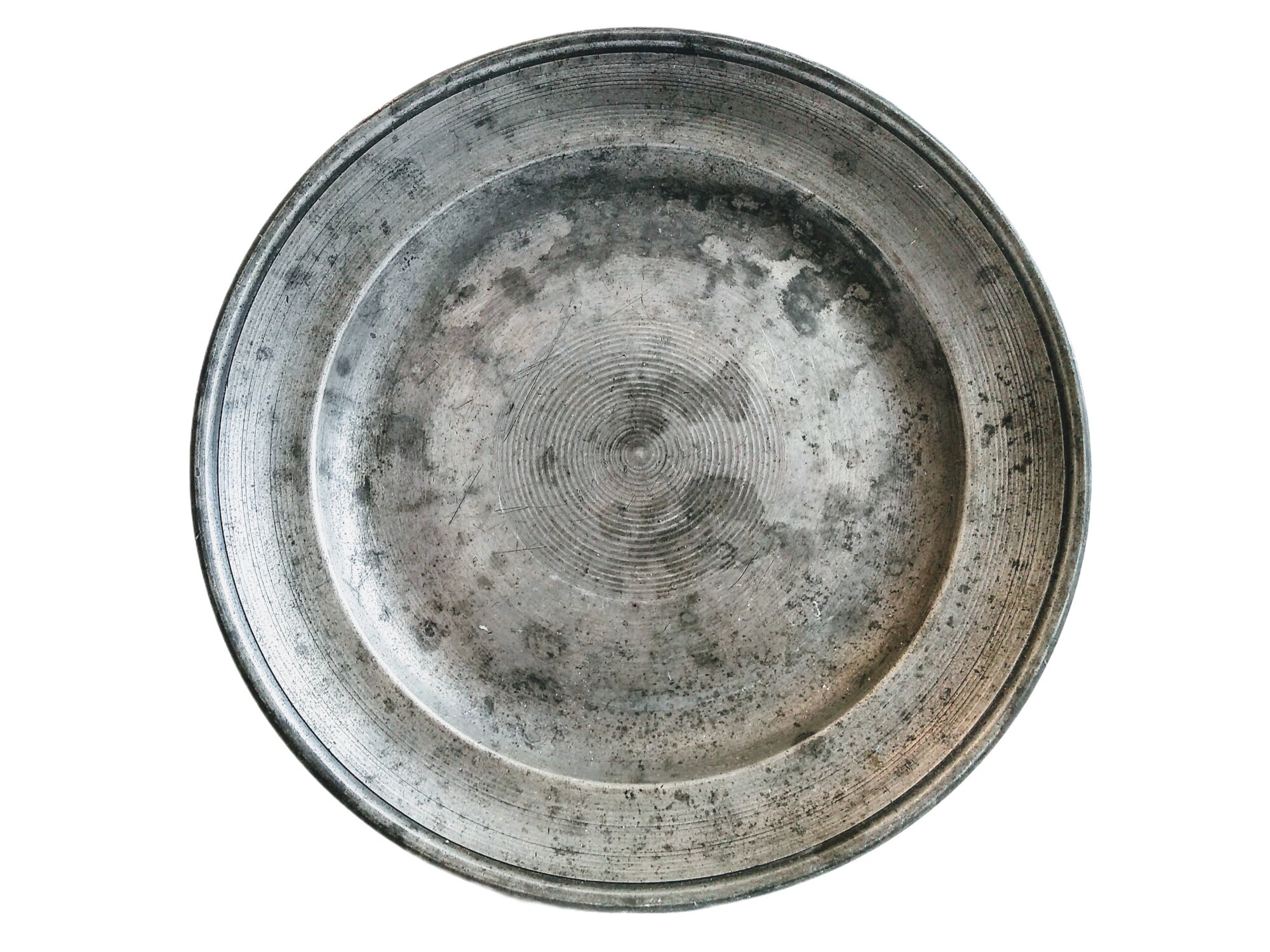 Antique French Pewter Eating Bowl Plate Platter Bashed And Etsy