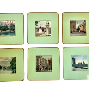 Vintage English London Views Scenes Of London Placemats Place Table Mats Protectors Trivets circa 1960-70&#39;s / EVE