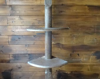 Antique French farmer rustic wooden stand corner shelf standing hanging display shelfs kitchen study living room circa 1900's / EVE Europe