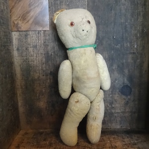 Vintage French Teddy Bear Brown Toy Sawdust Stuffed circa 1920&#39;s / EVE