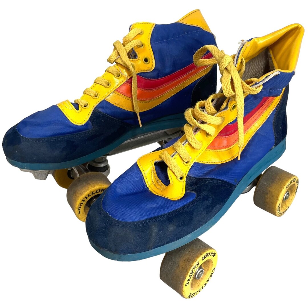 Vintage Roller Skates Skating Skates Shoe Boot Rainbow Size