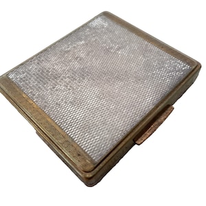 Vintage English Stratton Compact Metal Glass Powder Make-up circa 1940-50&#39;s / EVE