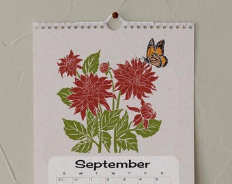 2026 Botanical Wall Calendar | Illustrated Nature, birds, butterflies and moths