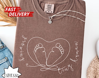 Growing a Tiny Human, Cute Pregnancy T-Shirt, Comfort Colors® Pregnancy Announcement Shirt, Pregnancy Reveal Shirt, Mom To Be Sweater, Baby