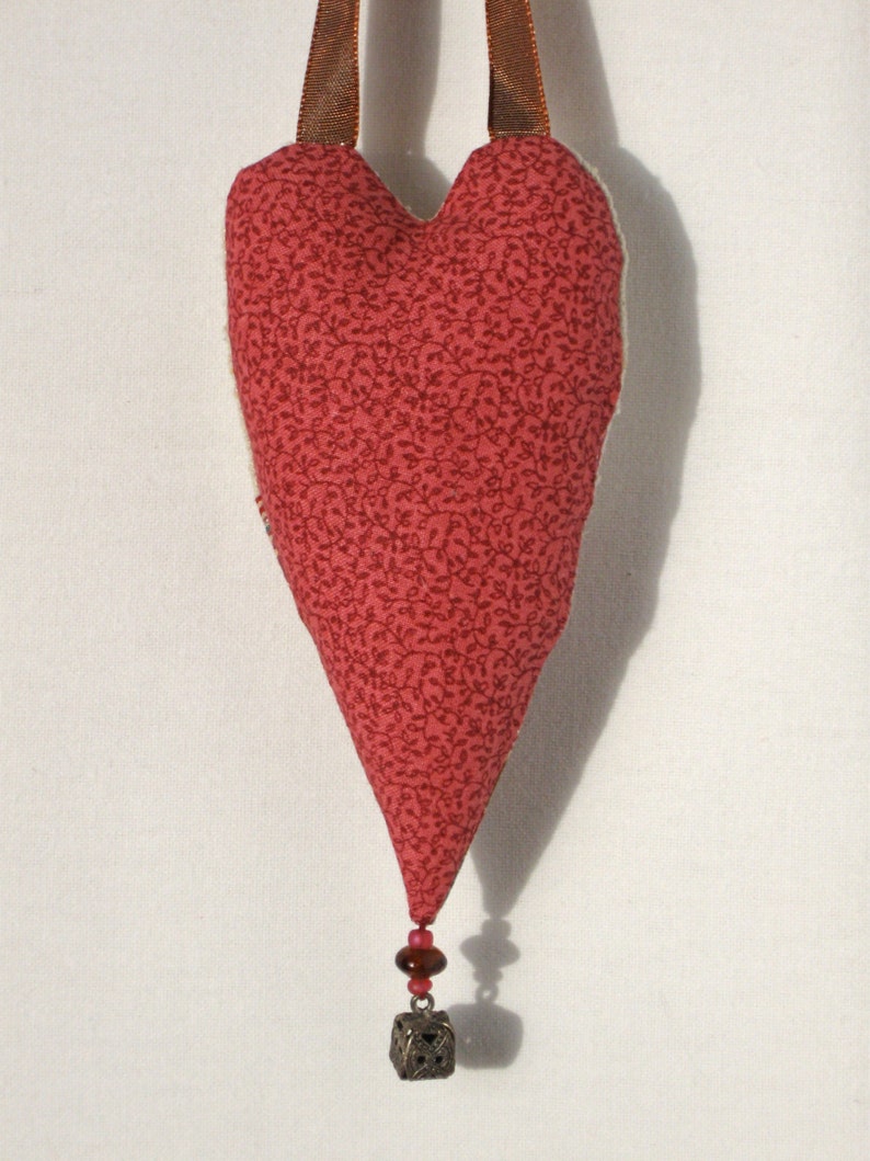 Art Nouveau Heart Ornament Valentine Heart With Button and Etsy