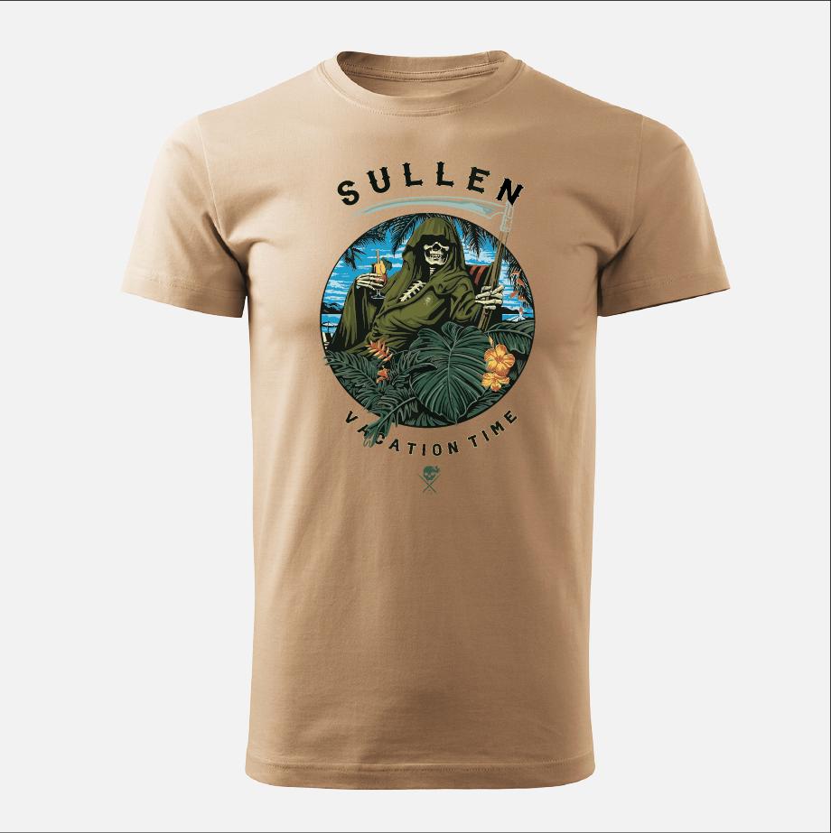 Unisex Grim Reaper Vacation T-shirt With Tropical Beach Design