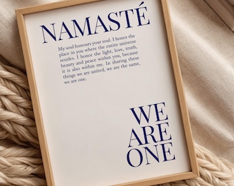 Namasté Typography Print: Minimalist Meditation Wall Art (Digital Poster)