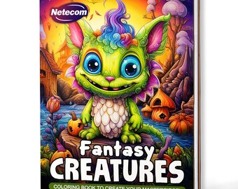 Fantasy Creatures Coloring Book – A5 Wooden Hardcover, A4 Paper Hardcover, 30 Magical & Mystical Designs