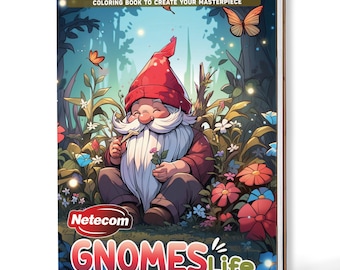 Gnomes Life Coloring Book for Adults – A5 Wooden Hardcover, A4 Paper Hardcover, 30 Whimsical Gnome Designs, Relaxing Creative Gift