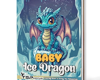 Kolorowanka „Mały Lodowy Smok”: A5, drewniana, twarda oprawa, 30 stron fantasy