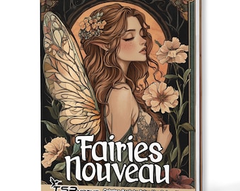 Art Nouveau Fairies Coloring Book: A5 Wooden Hardcover, 30 Elegant Pages