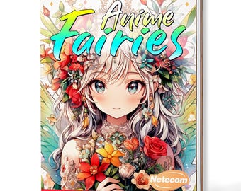 Anime Fairies Coloring Book for Adults – A5 Wooden Hardcover, A4 Paper Hardcover, 30 Magical & Whimsical Fairy Designs
